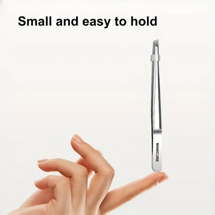 Stainless Steel Slant Tweezers Precision for Eyebrow Grooming, Eyelash Application & Trimming Suitable for Beard, Mustache