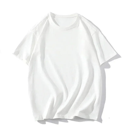 Men's Cotton T-shirts White Men's Oversized T-Shirt Solid Summer Casual Wear Tee Shirts Fashion for Men 5XL Male Clothes