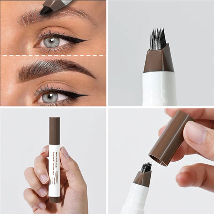 Long Lasting 4D Eyebrow Pen Multi Forks Liquid Pen Tip Fine Sketch Liquid Tattoo Brow Waterproof Precise Makeup