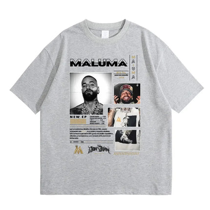 Singer Maluma Music Album Cover T Shirts Men Women Casual Tshirt Men's Fashion T-shirts Hip Hop Rap Streetwear
