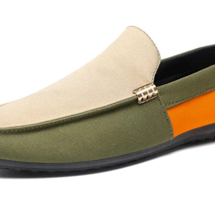 2025 Spring/Autumn New Arrivals: Fashionable Men's Shoes Large Colour Block Patchwork Loafers Versatile Stylish  Student Shoes