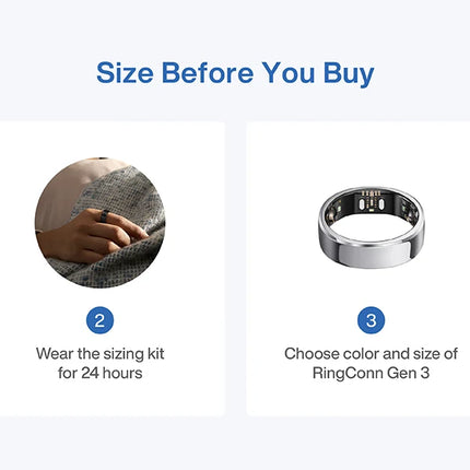 RingConn Gen 3 Smart Ring Sizing Kit Measure Finger Size 6-15 10 Available Sizes Size Check Before Purchase Accessory