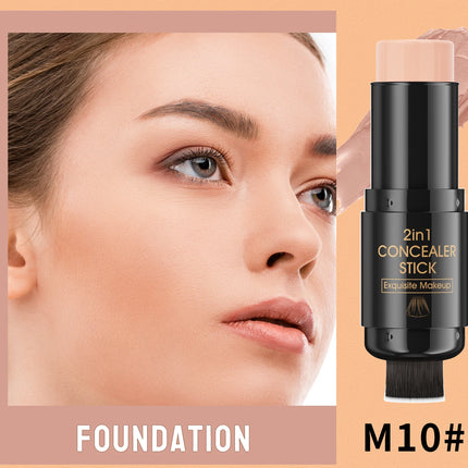 Double-head Face Bronzer Contour Stick Cream Makeup Light Dark Shadow Lasting Concealer Facial Brighten Contouring With Brush