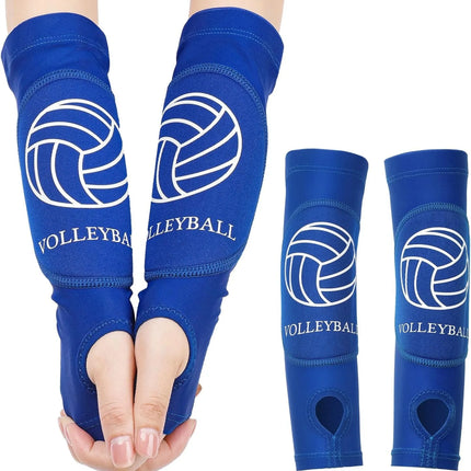 1Pair Sports Volleyball Arm Sleeves for Girls Passing Forearm Sleeves with Protection Pads and Thumbhole for Youth