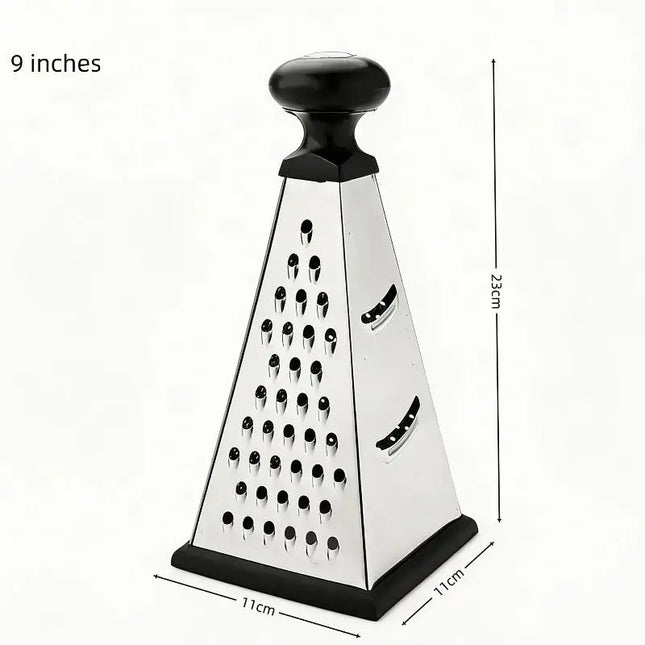 Stainless Steel 4 Sided Pyramid Grater With Non Slip Handle Perfect For Home Kitchen Shred Cheese Vegetables Potato Carrot