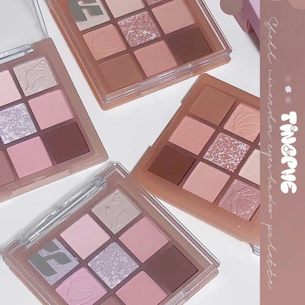 DIKALU New Shell Nine Color Eyeshadow Plate Powder Purple Low Saturation Earth Blush High Light Lying Silkworm Brightening Compr