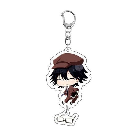 Cute Anime Figure Dazai Osamu Kunikida Doppo Edogawa Rampo Nakajima Atsushi Key Ring Fashion Acrylic Key Chain Plate Fans Gift