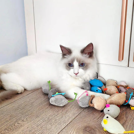 3/200pcs Rattle Cat Mouse Toys Also Prefilled Catnip Faux Fur Cat Mice Toys Interactive Cat Game Catnip Toys for Indoor Cats toy