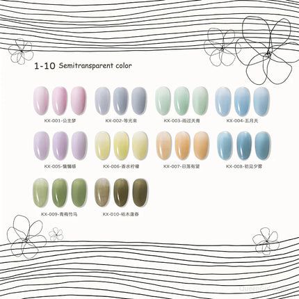 2023 New 80-Color Nail Varnish Glue Ice Translucent Colorful Nail Polish Translucent Red Skin Nail Phototherapy Gel Manicure Art