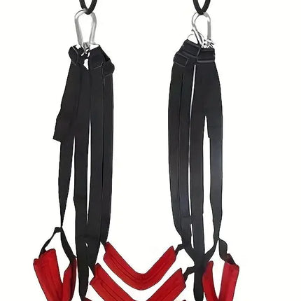 Hang Rotation Sex Swing Seat Black Red 4 Sponge Seat with Headrest Swing Hanging Rod Triangular Bracket Stainless Steel Hooks