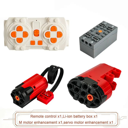 MOC Blue-tooth APP Remote Control Set - Rechargeable Battery Box Motor Set Speed Controller for PF Building Block Modifications