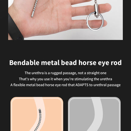Stainless Steel Urethral Sound Dilators Penis Plug Insert Stimulation Catheter Beads Male Masturbator Horse Eye Sticks BDSM