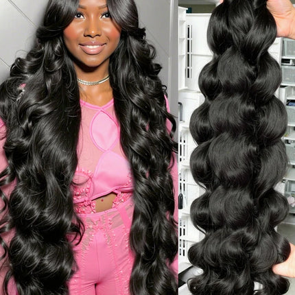 20 30 32 Inch Body Wave Double Weft Human Hair Bundles Remy Hair Extensions Unprocessed Brazilian Hair 1 3 4 Weave Natural Color