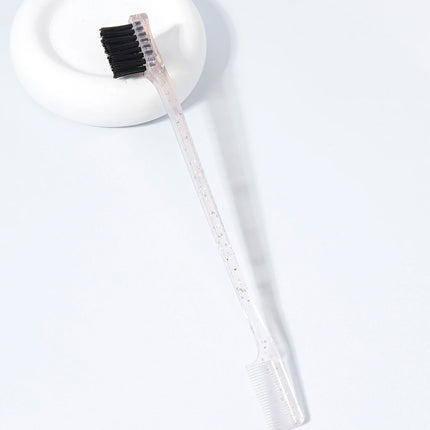 Double-sided edge control brush, beauty natural styling hair edge brush eyebrow brush, special for real hair