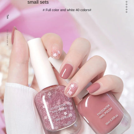 10ml Pink Water-based Nail Polish Long Lasting Tearable Quick Dry No Bake Semi-permanent Varnish DIY Fashion Manicure 6 Color