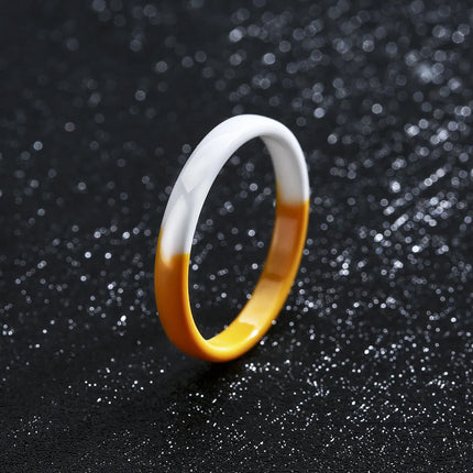 3mm Thin Stackable Ceramic Ring Women Minimalist Plain Wedding Band Black White Pink Green Promise Pinky Ring Hypoallergenic