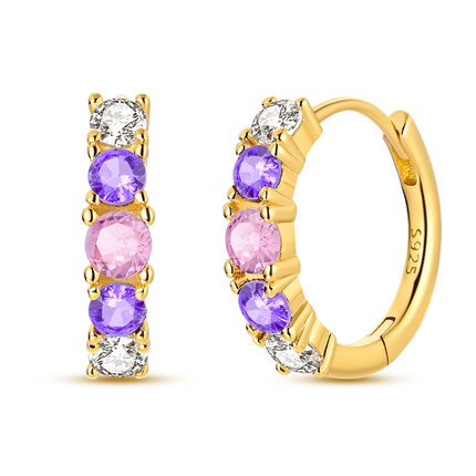 Women original 925 Silver Golden Glowing Firefly Stud Earring Bilayer Round Droplets Heart Gold Hoop Earrings Party Jewelry Gift