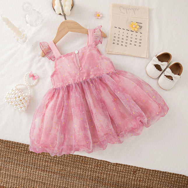 9 Months - 4 Years Old Princess Style Baby Girl Dress, New Summer Sweet Bow Children's Clothing Suitable for Birthday Parties