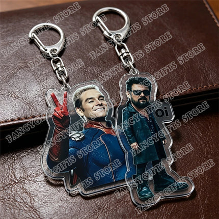 Popular TV Show Keychains Homelander Billy Butcher Starlight Vought Key Chain Ring for Bag Superhero Keyring Jewelry Fans Gifts