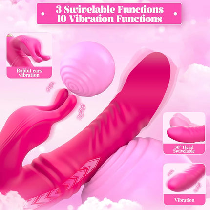 Thrusting Wiggle Rabbit Vibrator for Women Vagina G-Spot Vibrator Clitoris Stimulator Female Masturbation Sex Toy for Women