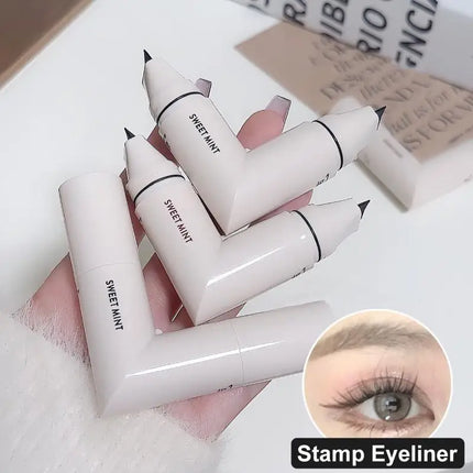 New Brown Precise Outline Signet Long-Lasting Eyeliner Liquid Pen Rotate Eyeliner Stamp Integrated Eyeliner Stamp