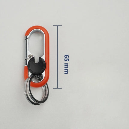 1/4Pcs Rotatable Lock Carabiner Keychain Metal Double Ring Anti-Lost Key Holder Quick Release Key Ring Pendant for Men