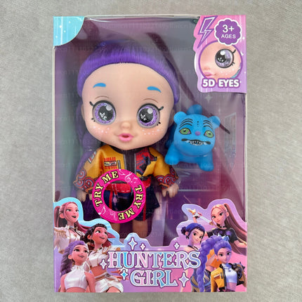 Kpop Hunters Girl Rumi Vinyl Doll Cartoon 7 Inch 5D Eyes Movable joints with Movie Theme Song Toy for Fan Collection Kids Gift