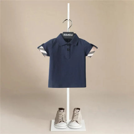 Design Summer Baby Boy Shirt Fashion Kids Short Sleeve T Shirt  Striped Children Cotton Clothes 1-9 Years Boy Tops Drop Shipping
