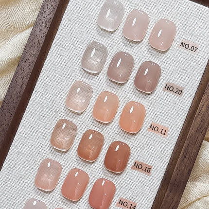 1/6Pcs 15ml Jelly Ice Nude Peelable Polish, UV/LED - set, Formaldehyde - free. Oval, Glossy. Good for Salon & DIY