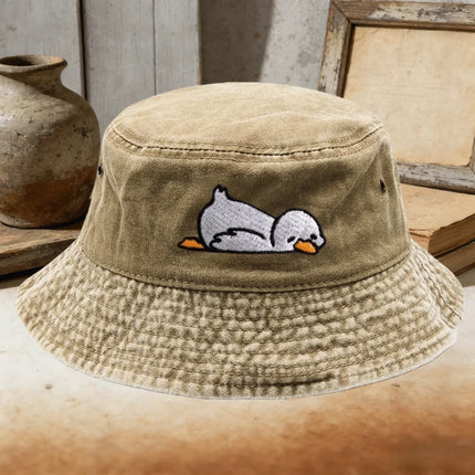 Adorable Duck Pattern Fisherman's Cap Ideal for Couples' Casual Outings Men's Fisherman Hat and Women's Sun - Blocking Hat