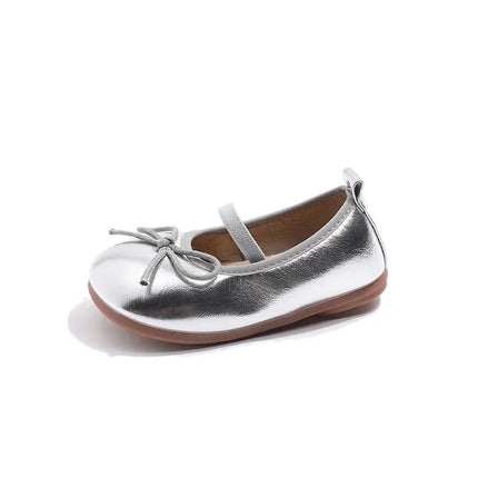 Children Little Leather Shoes for Girls 2024 Spring&Autumn New Fashion Korean Soft Bow Anti Slip Fashion Princess Single Shoes