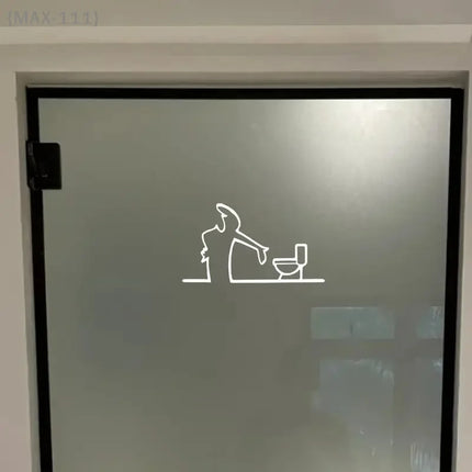 La Linea Minimalist Line Art Car Sticker, Cartoon Character Design Bumper/Window/Door Wall Decal, Home & Car Decoration