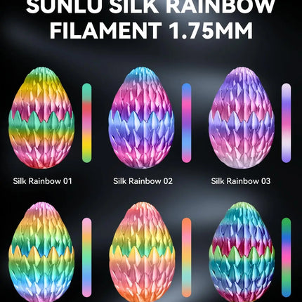 SUNLU 1KG SILK /Dual / Triple Color/Rainbow 3D Printer Filament 1.75mm 1000g Spool (2.2lbs) Neatly Filament Fit Most FDM Printer