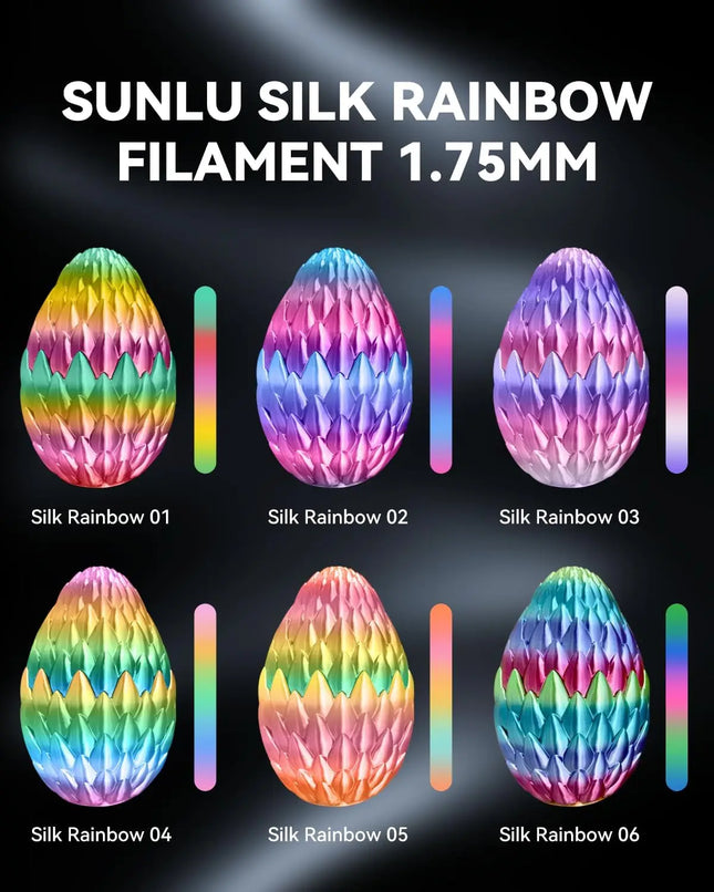 SUNLU 1KG SILK /Dual / Triple Color/Rainbow 3D Printer Filament 1.75mm 1000g Spool (2.2lbs) Neatly Filament Fit Most FDM Printer