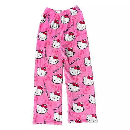 Sanrio Hello Kitty Women's Pajamas Pants Girl Pajama Pants Y2K Cartoon Anime Couple Leisure Home Pants Home Clothing Nighty Gift