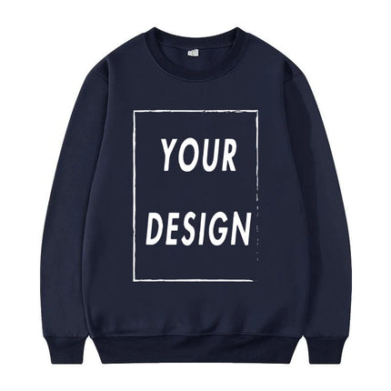 Unisex Crew Neck Sweatshirt 2025 New Fashion Customizable Logo Men's Women's Casual Sweater Hatless
