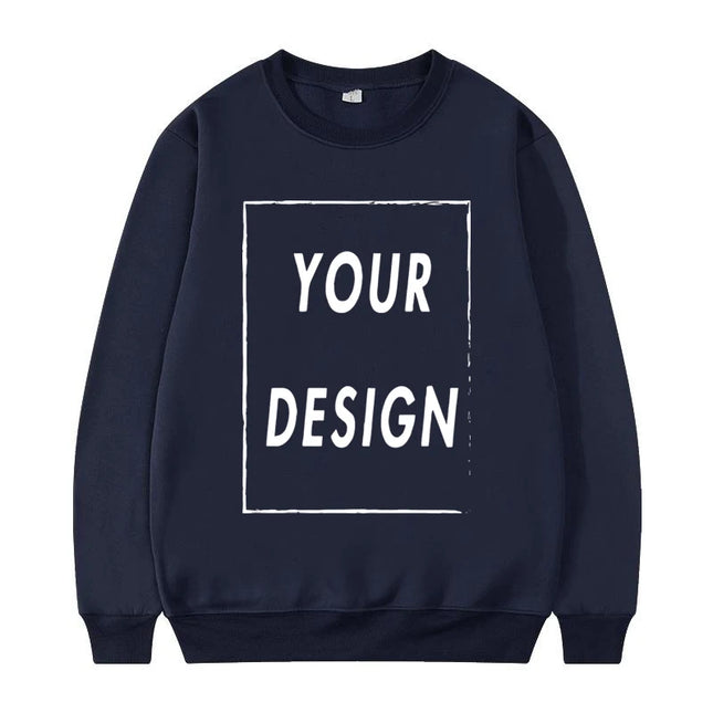 Unisex Crew Neck Sweatshirt 2025 New Fashion Customizable Logo Men's Women's Casual Sweater Hatless