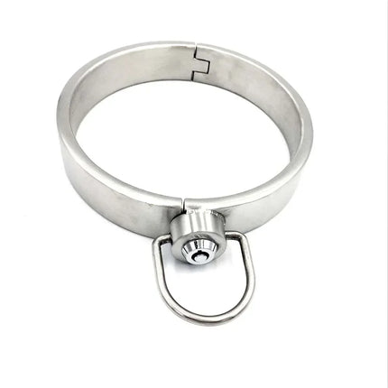 Heavy Stainless Steel Press Lock Wrist Handcuffs Ankle Cuffs Neck Collar Choker Shackles Bondage Adult Games Sex Toys for Couple