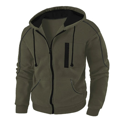Men's Full Zip Hoodie Jacket Hooded Plain Pocket Sports Outdoor Daily Sports Hot Stamping Designer Basic Casual Sweatshirts