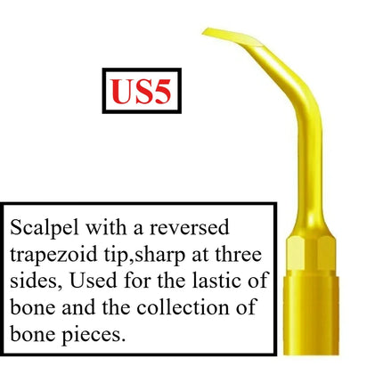 Finer 1pcs Dental Piezosurgery Tip Bone Surgery Tip Ultrasonic Bone Cutter Exelcymosis Dental Surgery Tip Fit Mectron Woodpecker