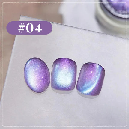 MIANEL 10ML Northern Colorful Blue Light Glass Beads Cat Eye Gel Nail Polish Flashing Versatile Winter Blue Nails