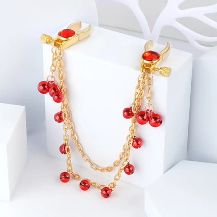 Bell-equipped Nipple Clamp Tassel Design BDSM Flirting Is Suitable for Couples Adjustable Nipple Clamp Chain