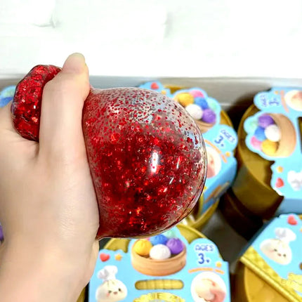 Glitter Dumpling Squishies with Box - Sensory Dumpling Pressure Toy for Stress Relief Fun Squishy Toys for Adults And Kids