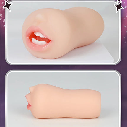 YUU Realistic Mouth Mastrubator for Male Oral Blowjob Sucking Simulator Deep Throat with Tongue Tooth Masturbation Adult Sex Toy
