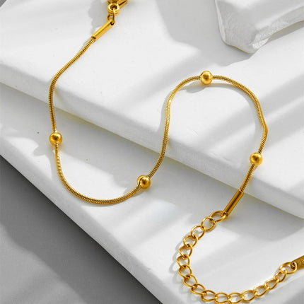 Vintage Anklets for Women Stainless Steel Beads Chain Anklet Leg Bracelets Bodychain Summer Beach Jewelry Accessories Gifts