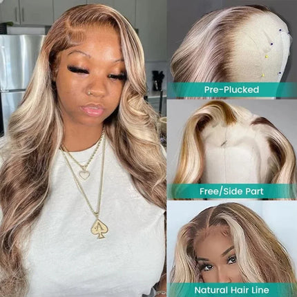 P30/613 Body Wave Highlight Wig Vietnamese Glueless Wigs Human Hair 613 Bone Straight Blonde Wigs 13x6 Hd Lace Frontal Wig