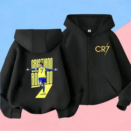 Baby Sweatshirts Kids Top Soccer Star Back to School Zipper Hoodie Children's Clothing Messi Boys