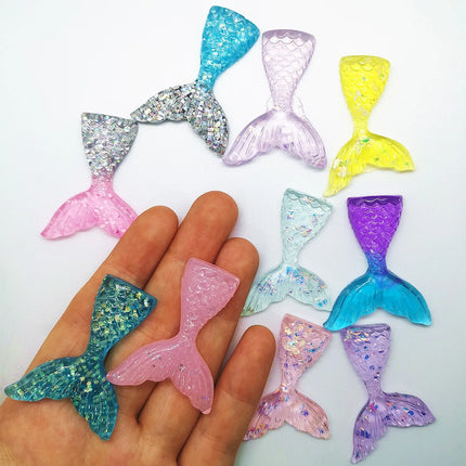 8pcs/Lot Slime Charms Mermaid Tail For DIY Cake Phone Decoration Sprinkles Toys Mud Polymer Clay Slime Supplies