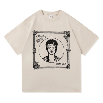The Romantic Album T Shirt Bruno Mars The Romantic Tour 2026 Men/women Clothing Vintage Harajuku High Quality Cotton Tshirts