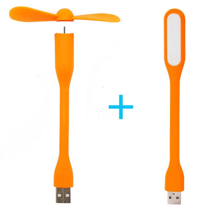 Portable Creative Mini USB Fan Flexible Bendable Cooling Fan and USB LED Light For Power Bank Notebook & Computer Summer Gadget